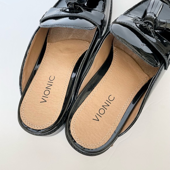 NEW Vionic Reagan Black Patent Mules Size 6.5 - Picture 9 of 12